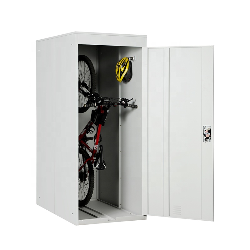 Steel Outdoor Bike Storage Locker School Vertical Bike Shed Metal Bicycle Locker Cabinet