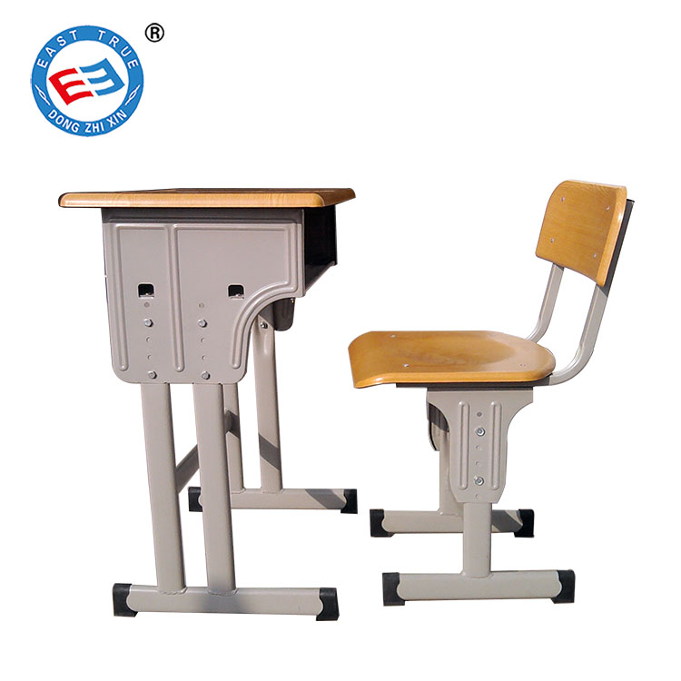 Factory price kids adjustable learning table and chair modern school student single desk and chair 