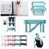 High quality iron trolley movable goods display shelf folding 3 tier storage metal kitchen trolley cart