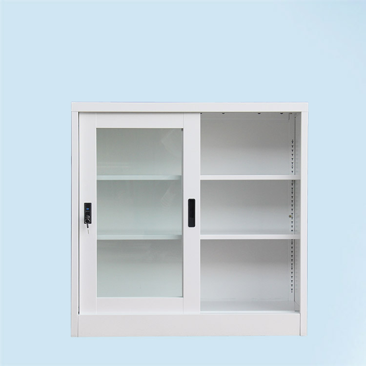 Short glass door filing cabinet
