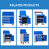 China supplier movable metal tool roller cabinet custom 5 metal drawers metal workshop tool cabinet with tools