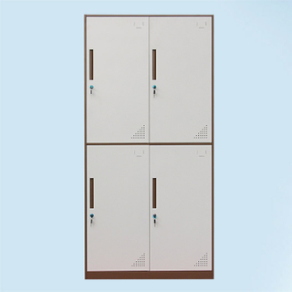 Metal cheap 4 door locker room equipment four stacked closets locker clothes locker with hanging rods 