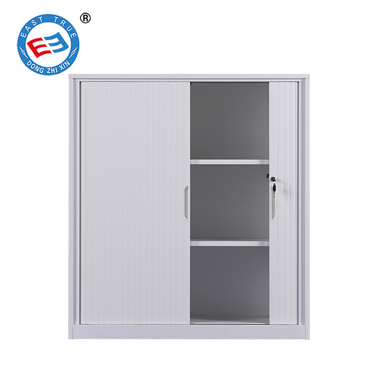Low height office specific use sliding door steel storage cupboard with lock 