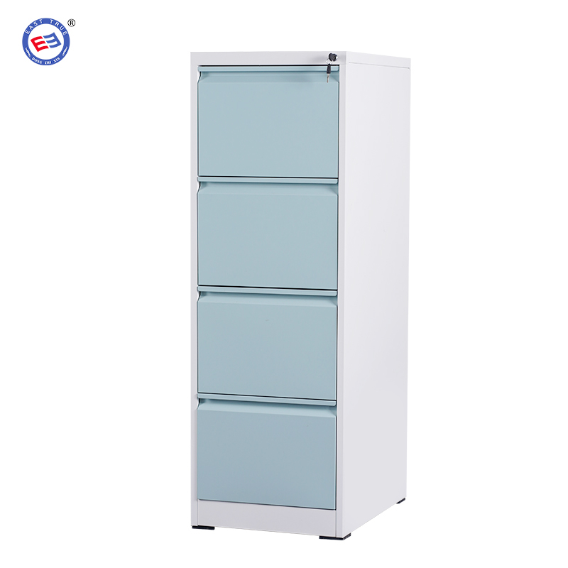 Steel vertical 4 drawer filing cabinet with half circle handle