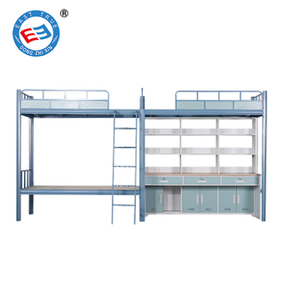 Bedroom furniture iron apartment adult tripe bunk bed metal school dormitory bunk bed with desk 